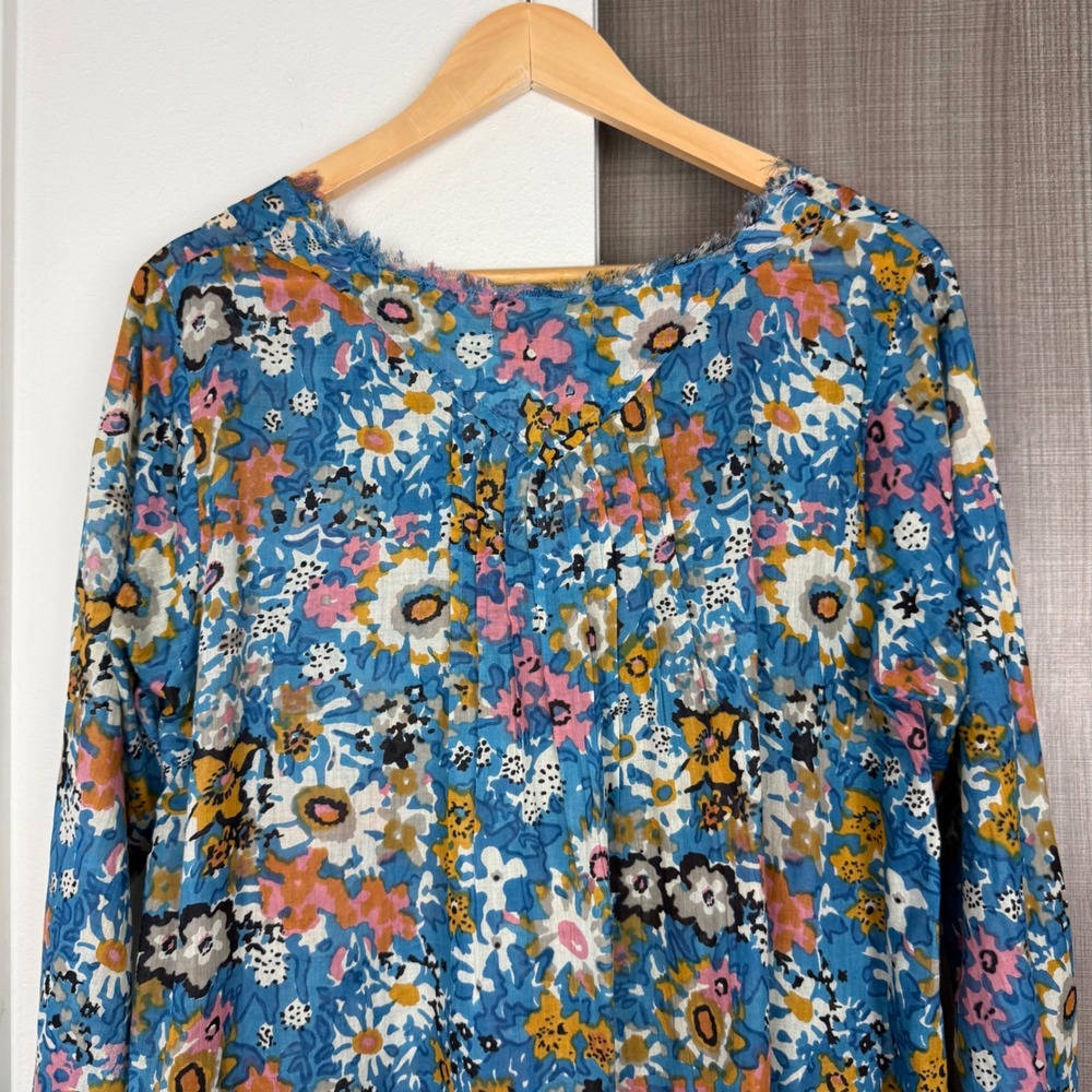 Natural Life Blue Floral Boho Mini Swim Cover Up In A Bag Tunic Size Medium - Picture 9 of 12